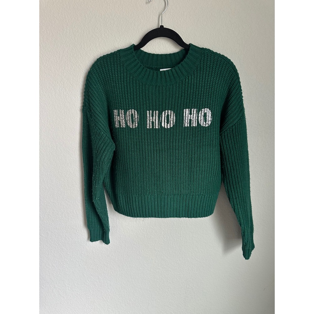 Sugar Moon Sweater M Green Ho Ho Ho Holiday Christmas Party Ugly sweater